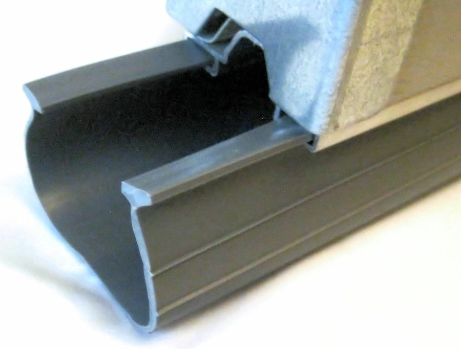 4" Gray 1/4" T-style bottom garage door seal