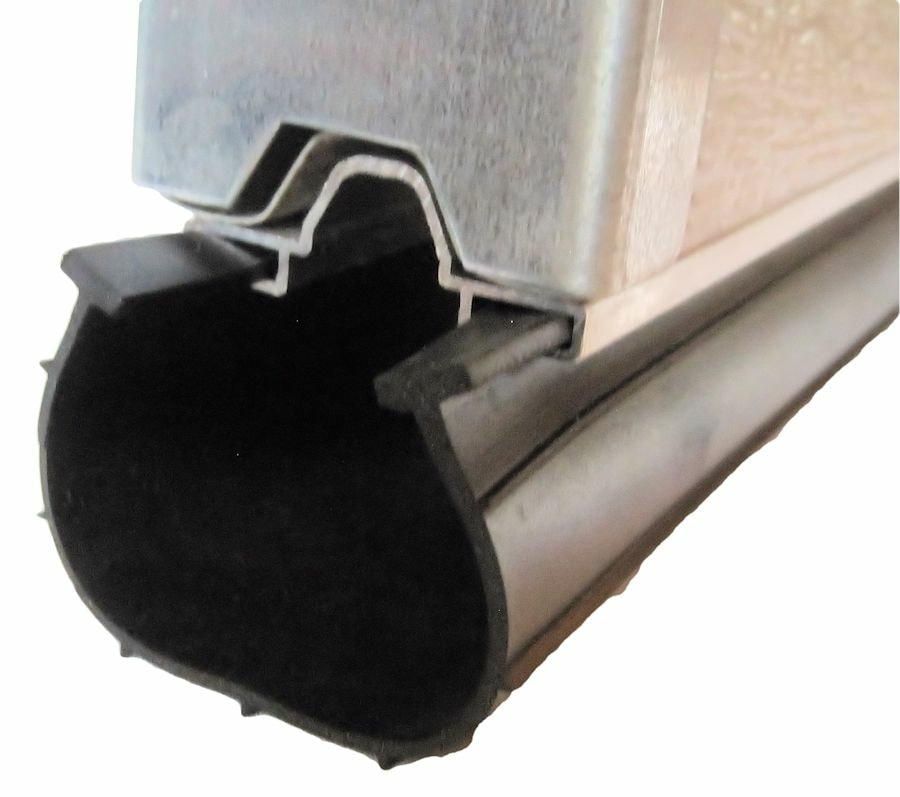 4" black rubber 5/16" T-style bottom garage door seal