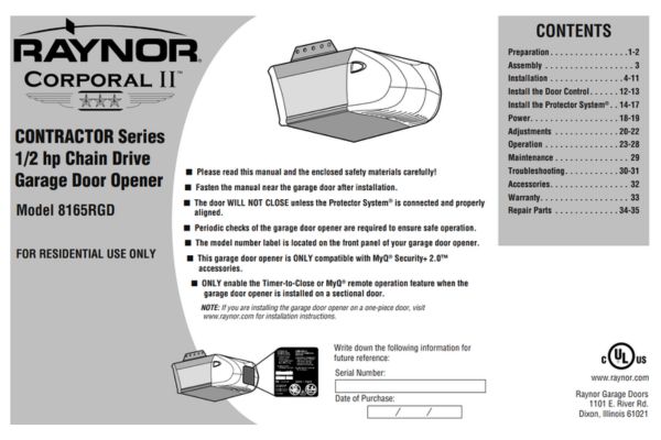 Raynor Corporal II 8165RGD
