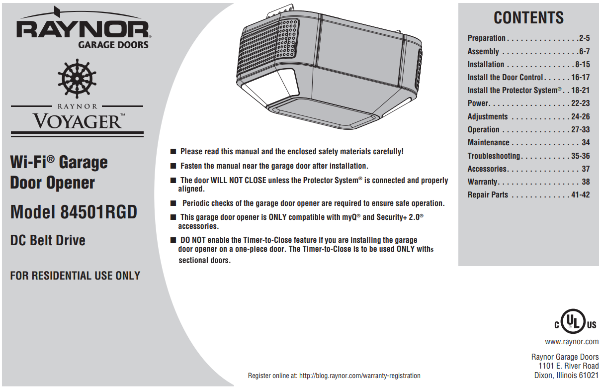 Raynor Voyager 84501RGD