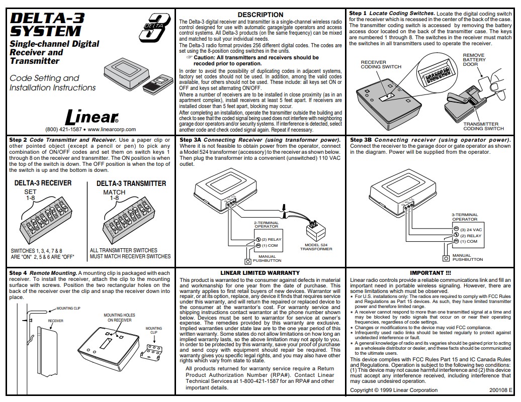 DT-1 instruction sheet