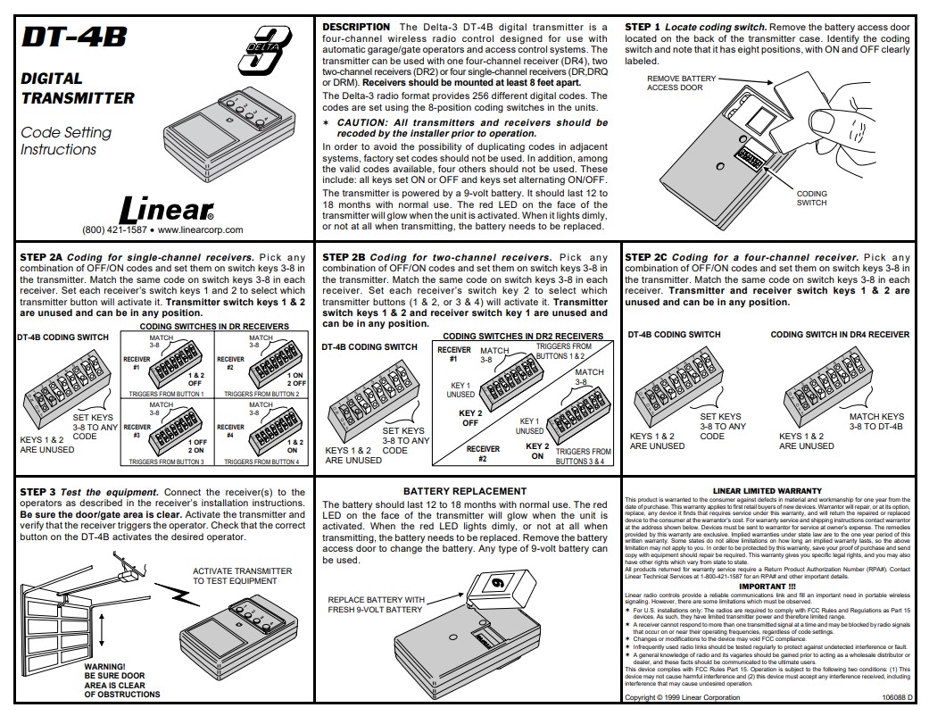 DT-4B instruction sheet