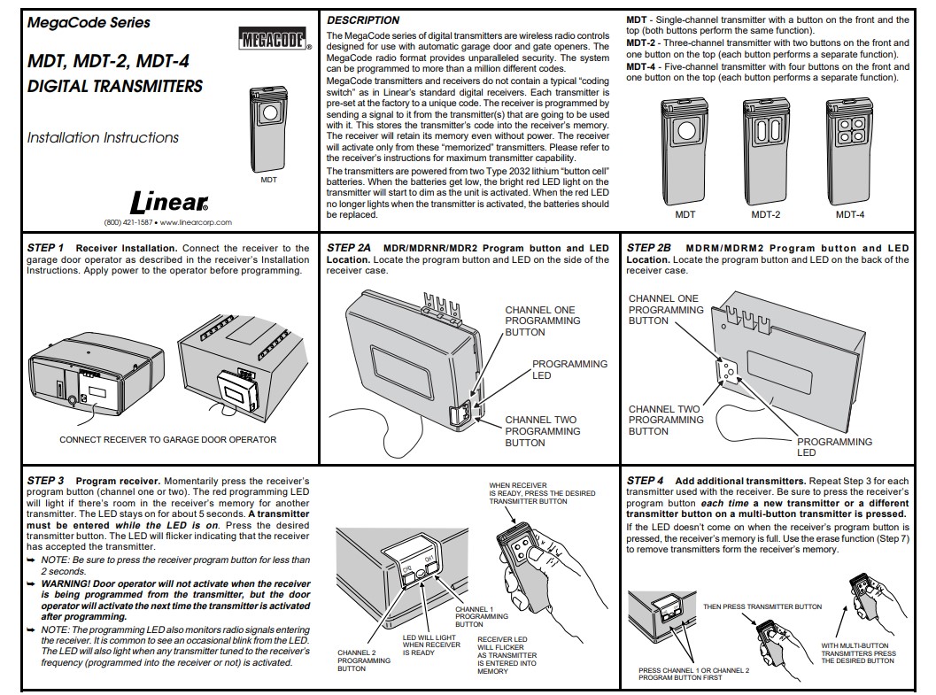 MDT-1A and MDT-2A instruction cover