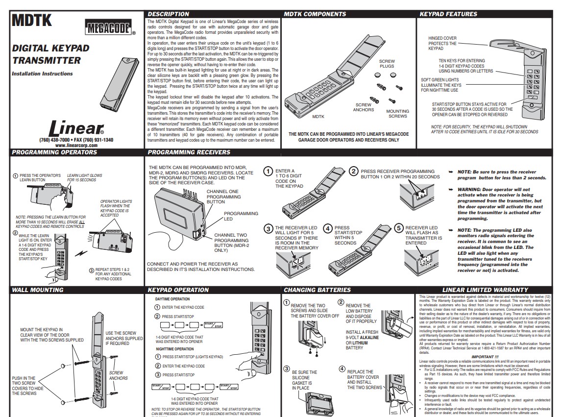 MDTK instruction sheet