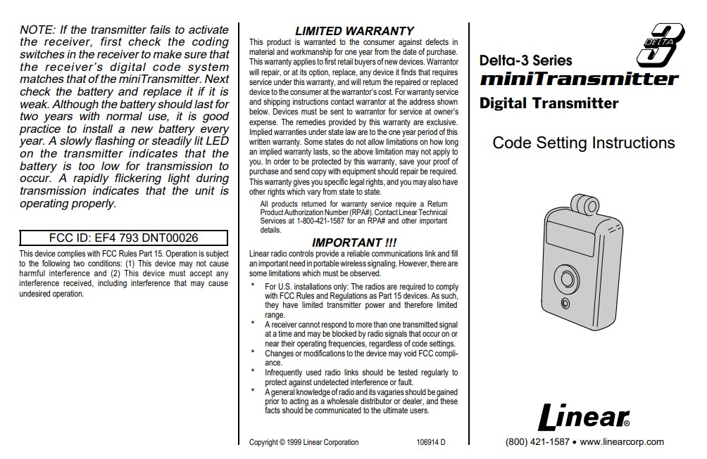 Mini-T instruction sheet