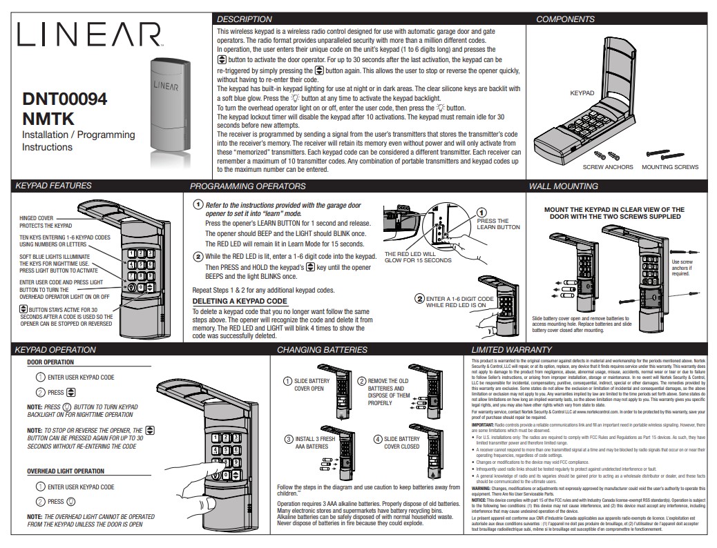NMTK instruction sheet