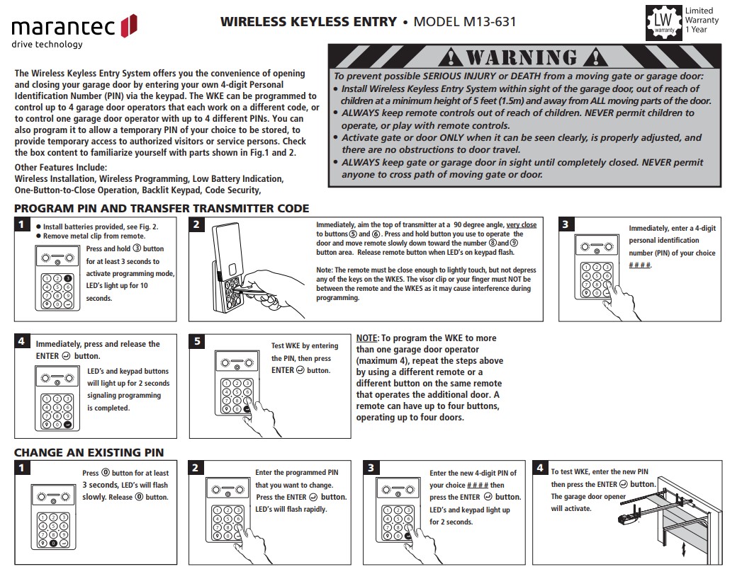 M13-631 instructions cover
